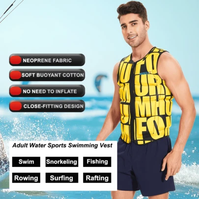 HISEA Chaleco de natación para adultos, equipo deportivo y de natación para hombres, traje de flotabilidad para pesca al aire libre para mujeres