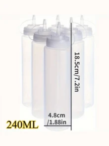 5pcs/8pcs/12pcs Plastic Squeeze Bottles Set With Conical Spout - Ideal For Sauces, Condiments And Ingredients, Easy Dispensing Of Soy Sauce, Garlic Sauce