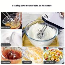 Un combo de batidora de pie y batidora de mano de 7 velocidades, con un bol de acero inoxidable de 2L, una batidora eléctrica y manual con dos batidores y dos ganchos para masa, y una batidora eléctrica silenciosa. - Tipo de Enchufe B USA (110-127V) - Ver 9