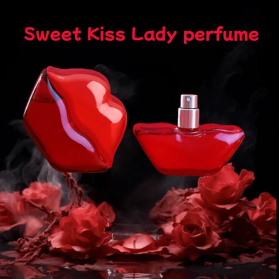 1瓶30毫升浪漫玫瑰香氛女士香水，持久淡雅的香气，甜蜜之吻，少女红，准备好迎接惊喜，令人难以抗拒的香水
