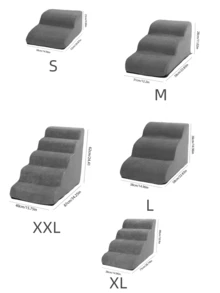 1pc Plush Warm Pet Stair Ramp, Elderly/Small Dog Assistance Ladder, Protect Every Step, Easy Up And Down, Love Lasts Longer. Sofa Bed Dog Steps, Washable Sponge Pet Stairs For Sofa, Bed, Teddy, Small Pets - Grey - View 3