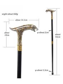 1支双色高端创意动物豹纹条纹金属手杖，可拆卸组合手杖，适合户外使用，地中海风格，适合斋月、万圣节、角色扮演、英式绅士登山杖，也适合日常使用，男士礼物和学生使用。