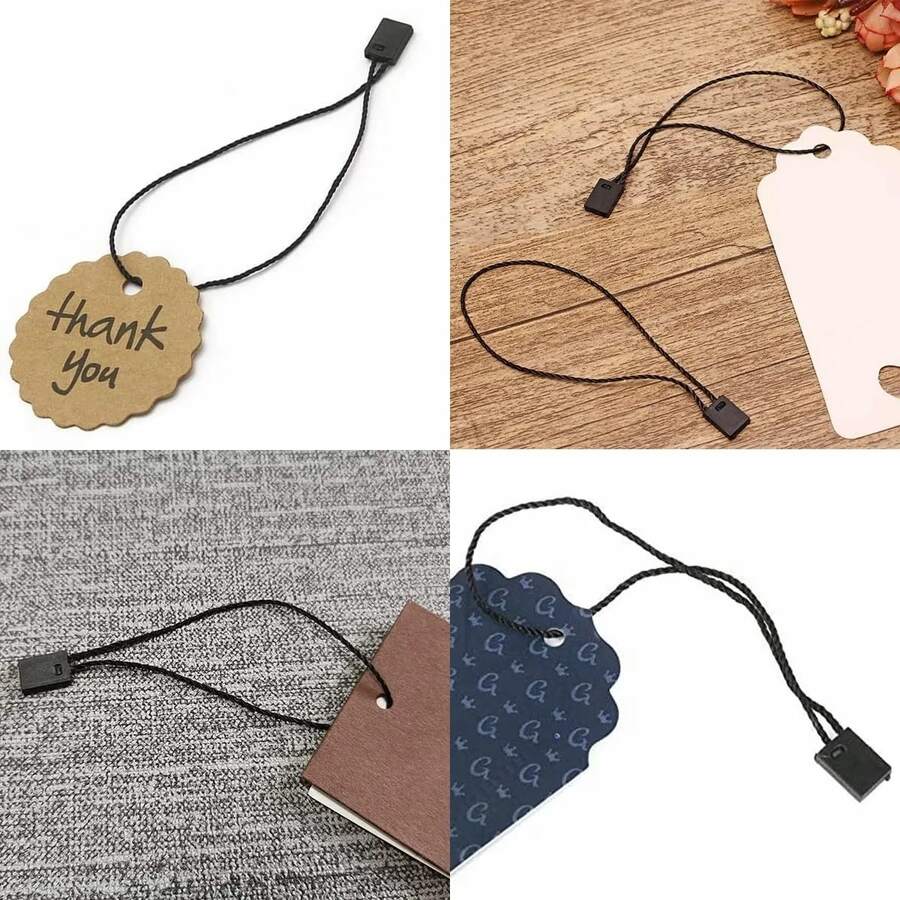 Colgante Etiqueta Papel Ropa Broche 1000 Pzs 18cm Blanco - Blanco - Ver 1