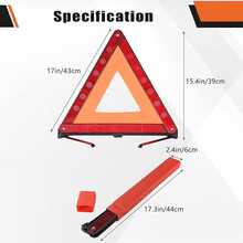1pc Foldable Reflective Warning Triangle With Storage Box, Roadside Hazard Sign Safety Reflector, Car Emergency Breakdown Accessories