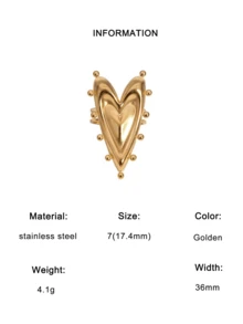 1枚时尚独特设计夸张高端镀层不锈钢太阳心形几何开口戒指，适合女性日常、派对和约会佩戴。 - 彩色 - 查看 10