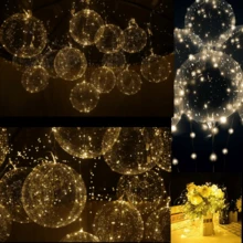 10/20pcs LED Lights With 24inch LED Light Up Bobo Balloons String Lights Transparent Balloons For Birthday Wedding Christmas Party Graduation Season Decorations, Best For Christmas - Nhiều màu - Xem 8