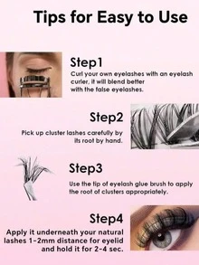 120pcs Cartoon Style Thick Eyelash Extensions, DIY Eyelash Cluster, Individual Eyelash Extensions For Home Use