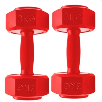 Par Halter Sextavado Treino Em Casa Academia Peso 3kg Cada