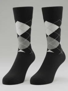 12/8/4/2/1 Pairs Men's Socks, Classic Diamond Plaid British Style Elongated Men's Mid-Calf Socks, Business Gentleman Socks - Multicolor - View 10