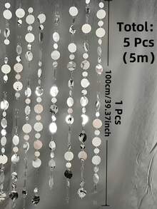Bộ sequin màu xám bạc, phụ kiện cưới lấp lánh mộng mơ, đồ trang trí treo bằng PVC dùng làm phông nền cổng cưới, rèm ngăn phòng, phù hợp cho các bữa tiệc và lễ kỷ niệm tại nhà, chất liệu bền nhẹ. - nhiều màu - Xem 9