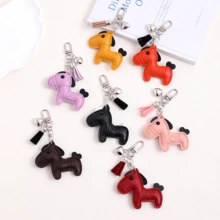 Niche Exquisite Embossed Heart-Shaped Pony Bag Charm, Fashionable Versatile Horse Year Keychain, Phone Pendant - Multicolor - View 1