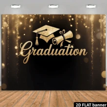 1pc 2D Flat Banner, Graduation Celebration Lighting Decor, Suitable For Events, Weddings, Parties, Ceremonies, All Seasons, Photo Booth Backdrop, Multipurpose Decoration, Holiday Gift, Polyester Material, No Power Source Required - Multicolor - View 2