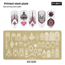 Popular Chinese-Style Nail Art Stamping Plate With Bamboo, Flower, Butterfly, And Gold Rectangular Patterns For Nail Transfer - Multicolor - View 6