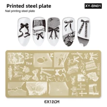 Popular Chinese-Style Nail Art Stamping Plate With Bamboo, Flower, Butterfly, And Gold Rectangular Patterns For Nail Transfer - Multicolor - View 4