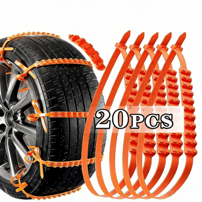[Cadenas de neumáticos de nieve duraderas] 20 piezas Cadenas de neumáticos de nieve universales duraderas para automóviles | Cadenas para conducción en hielo y todoterreno para automóviles y SUV - Se adapta a la mayoría de los modelos, ideal para invierno y nieve
