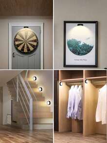 1/3/6pcs Wireless Metal Wall Art LED Lights, Wall Lamps, Fairy Lights, Table Lamps, Night Lights, Reading Lights, Wireless Wall Lamps With Magnets - Adjustable Color Temperature, Timer, Remote And Button Control - Round - View 8