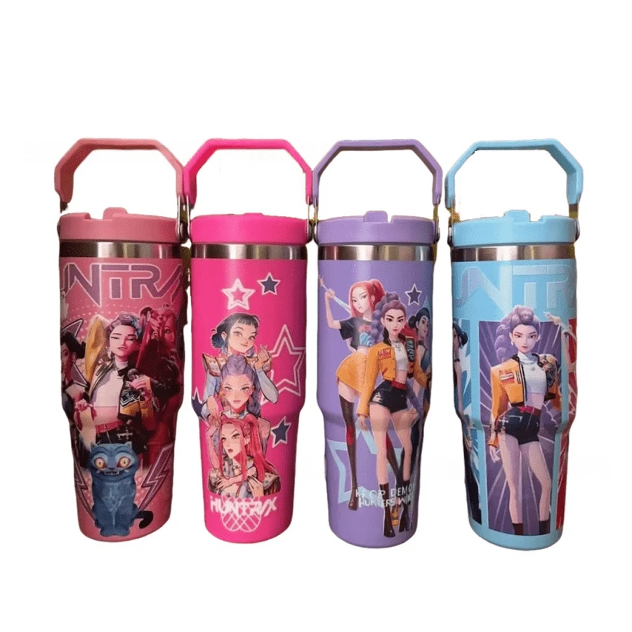 30oz Stainless Steel Vacuum Insulated Tumbler, K-POP Demon Hunter Design, Kpop Themed Insulated Cup, Suitable For Home, Sports Hydration, Office, Travel, Camping, Best For Birthday, Holiday, Anniversary, Valentine's Day Gifts - Multicolor - View 1