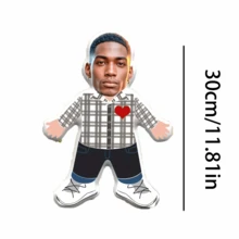 1pc Customized Pillow - Personalized Face, Plaid Design. Unique & Breathable, Suitable For Her, Him, Them, Boyfriend, Girlfriend, Dad, Mom, Family, Friends, Anniversary, Mother's Day, Birthday, Valentine's Day, Christmas, Halloween, Graduation, Father's Day, Wedding, Homemaker, Sofa, Bed, Car, Tea Room, Bedroom, Bathroom, Living Room, Dining Room - Multicolor - View 5