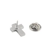 1pc Vintage Cross Brooch, Silver/Black Color, Suitable For Suits, Festivals - Silver - View 3