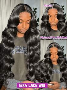 NATAN Natural-Looking Dark Brown Long Wavy Lace Front Wig For Women - 13x3 Ocean Wave, Heat-Friendly Synthetic, Voluminous Curls, Versatile Styling, Perfect For Everyday Or Vacation Looks, Versatile Hairpiece | Loose Wave Design | Full Voluminous Wig - Natural & Black - View 2