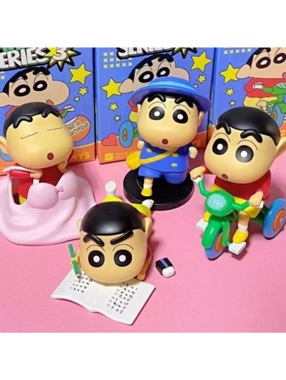 蜡笔小新盲盒系列3收藏人偶，日常生活系列，生日/新年礼物，桌面摆件（随机盲袋装）