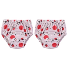 3条装婴儿如厕训练裤，防水防漏可重复使用透气印花尿布内裤，男女通用 - 淺粉色 - 查看 23