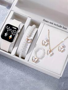 6pcs/Set Elegant & Fashionable Women's Quartz Watches, Casual Style Watch Set - White - View 6