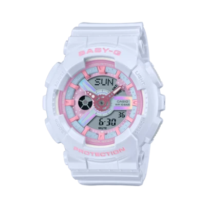 Casio 卡西欧 Baby-G 马卡龙系列手表，防震 100 米防水 甜美时尚运动女士腕表 GZXBA-110FH-2A