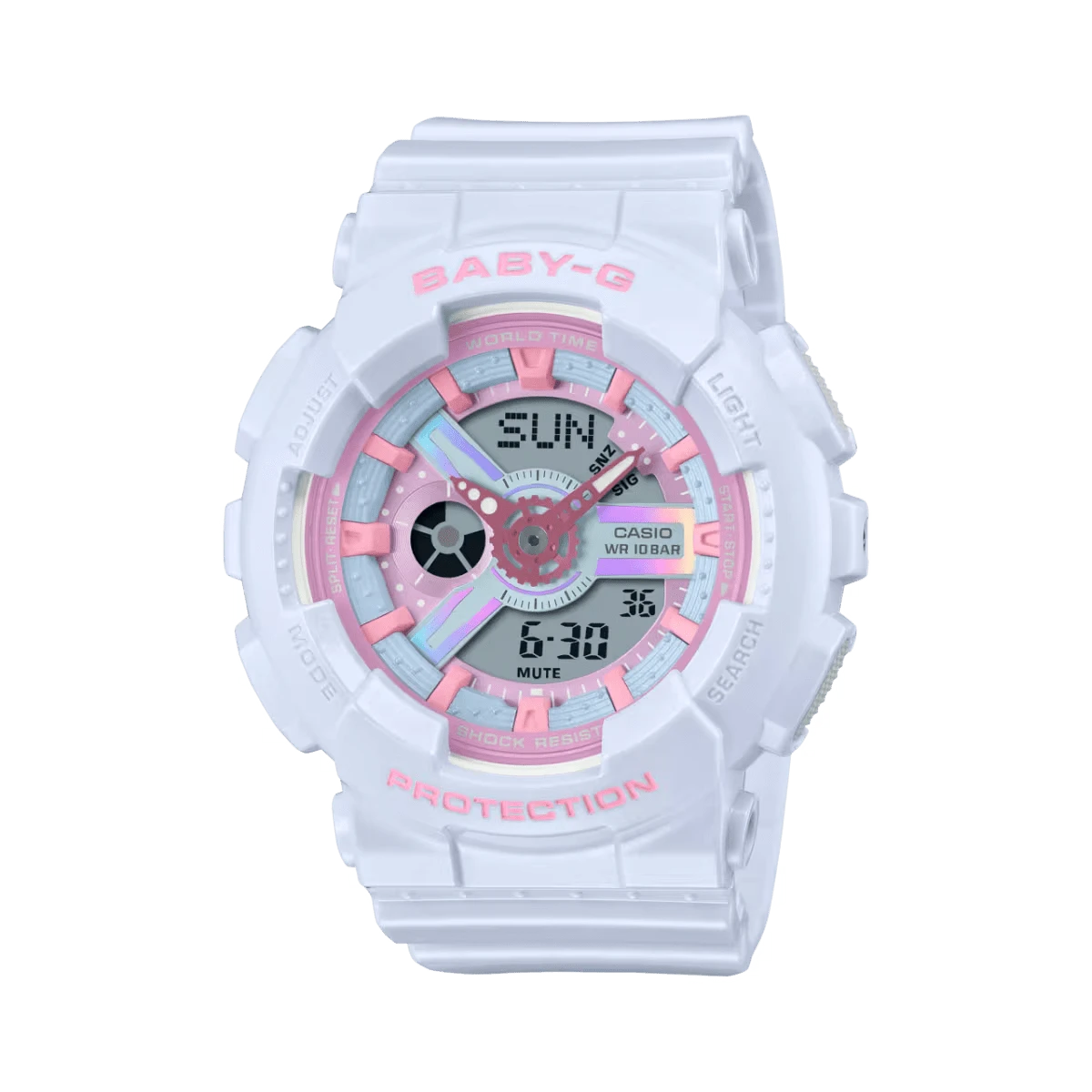 Casio 卡西欧 Baby-G 马卡龙系列手表，防震 100 米防水 甜美时尚运动女士腕表 GZXBA-110FH-2A - 均碼 - 查看 1