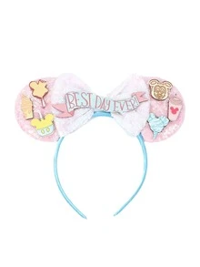 1 chiếc băng đô trang trí công viên giải trí, băng đô tai nơ đính sequin, tai hoạt hình dễ thương, băng đô cài tóc nơ đính sequin, phụ kiện tóc đi chơi công viên giải trí, thích hợp cho các bữa tiệc học sinh, dạ hội hóa trang, nhập vai, công viên giải trí, món quà hoàn hảo cho nhiều dịp, unisex, phù hợp cho thanh thiếu niên, người lớn và các cặp đôi, phụ kiện lý tưởng cho cosplay công chúa, tiệc sinh nhật và tiệc Giáng sinh (Màu sắc và kiểu dáng được giao ngẫu nhiên) Phụ kiện tóc làm đẹp tại nhà - Phong cách ngẫu nhiên - Xem 7