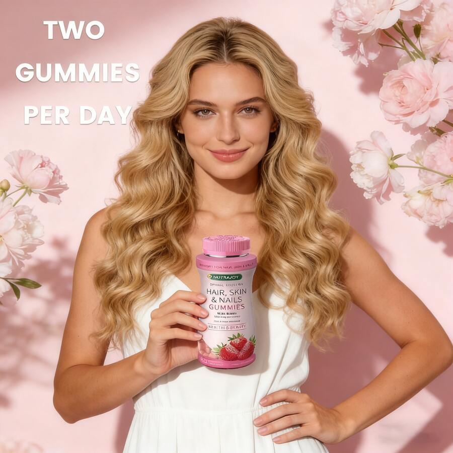 Optimal Selection Hair, Skin And Nails Pectin Gummies, 2500 Mcg Biotin Per Serving, Vegetarian Formula, Strawberry Flavor,80 Count, 40 Total Servings - 1 chai - Xem 1