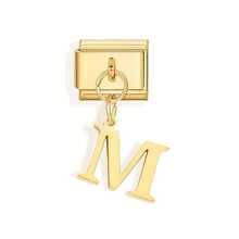 9mm A-Z 26 angielskich liter Charms - zawieszki bransoletki ze stali nierdzewnej, unisex, zrób to sam biżuteria z bransoletek-bransoletek-pierścionków, kreatywne akcesoria na codzienne/świąteczne okazje, złote moduły liter "MISS"