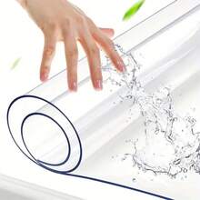 1pc Transparent PVC Soft Glass Desk Mat, Waterproof Oil-Proof Easy To Clean Study/Office Desk Pad, Computer Desk, Bookshelf, TV Cabinet Protector Mat, 1.0mm Thickness - Transparent - View 32