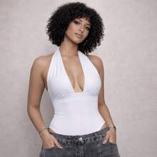 Women's Multi-Way Carnival Bodysuit With Tie Closure And Open Back - Fashion Blogger Style - Stylish Casual Summer Look - Đỏ - Xem 8