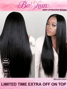 Brazilian Virgin Hair 13x4 13x6 5x5 HD Lace Front Wigs Human Blended Hair 200% Density Glueless Wigs Human Frontal Hair Upgraded Ear-To-Ear Pre Everything Straight Natural Black - Natural & Black - View 2