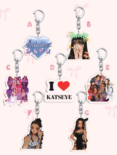 1pc Acrylic Cartoon Keychain KATSEYE, K-POP STYLE, K-Pop Girl Group,Manon Sophia Daniela Lara Megan Yoonchae,Bag Charm And Fans Gifts. Ideal For Boyfriends, Girlfriends, Family Members, Teachers, Party Gifts, And EYEKONS-Themed Cell Phone Decorations.