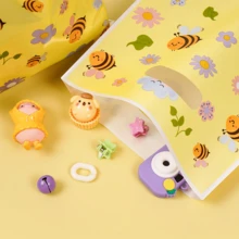 100个装派对礼品包装袋，可爱卡通蜜蜂图案手提袋，高端珠宝礼品袋，节日礼品袋，可重复使用的平口手提袋，以及小礼品袋。适用于节日、婚礼、生日和派对礼品包装。 - 彩色 - 查看 5