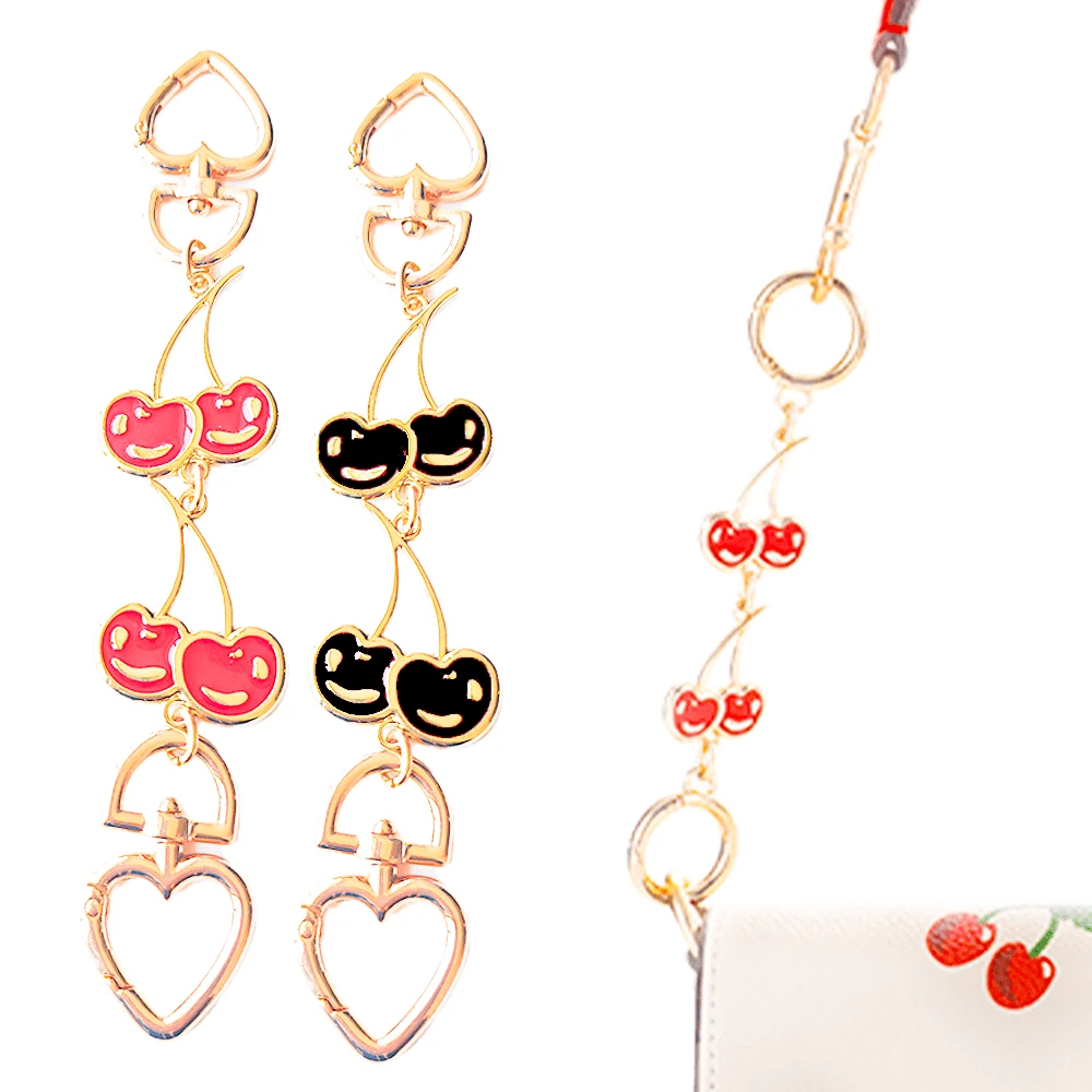 1Pc/2Pcs Bag Extender Chain Purse Strap Extenders Purse Extender Chain Replacement Accessories For Handbag Purse Shoulder Bag Crossbody Travel Essentials Cherry Holiday Essential - Red - View 1