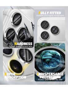 XINHONGYU 3pcs Silver Metal Camera Lens Protector Rings, Perfectly Fit, Circular Rear Camera Lens Film, Compatible With IPhone 17 Pro Max/17 Air/16 Pro Max/16 Pro/16 Plus/16/16E/15/14/13 Mini/12/11 Series - Silver - View 4