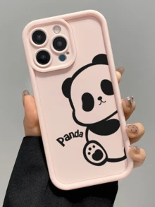 1pc Cute Panda Cartoon Design Shockproof TPU Phone Case, Fit Compatible With Apple 17, 16, 15, 14, 13, 12, 11 Pro Max, Air, And Series - Multicolor - View 2