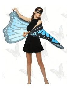 Thắt lưng hình bướm bằng polyester, khăn choàng bướm trang trí, áo choàng bướm, cánh bướm múa bụng kiểu châu Âu. Thích hợp cho trang phục lễ hội, biểu diễn sân khấu, đạo cụ trang trí lễ hội các loại. - Nhiều màu - Xem 3