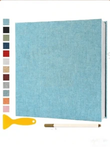 11x10.6 Inch Magnetic Photo Album, 40 White Pages, Self-Adhesive, With Metal Pen - Suitable As Gift For Family Gatherings And Weddings - Multicolor - View 2