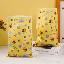 100个装派对礼品包装袋，可爱卡通蜜蜂图案手提袋，高端珠宝礼品袋，节日礼品袋，可重复使用的平口手提袋，以及小礼品袋。适用于节日、婚礼、生日和派对礼品包装。 - 彩色 - 查看 6