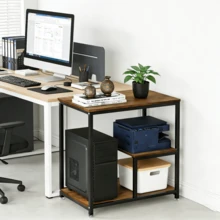 Estantería creativa para organizar libros, 60 x 40 x 68 cm Mesa de jardín, mesa auxiliar, mueble para impresora Mesa auxiliar, mueble para impresora, mesas auxiliares, mesitas de noche de 60 x 40 cm Mesa auxiliar para escritorio de dormitorio,60 cm - Granate - Ver 1