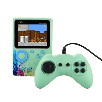 Consola de juegos, consola de videojuego,mando de videojuegos,Tiene 500 Juegos Incorporados, Dura hasta 8 Horas con Carga, Pantalla de Color 3 Pulgadas Resolución 320x240, Viene con Cable AV, Admite Juegos para Dos Jugadores,videojuegos,consola de videojuego,YX-003 G5S Verde