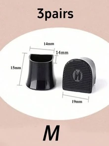 QKC 6pcs/3 Pairs Transparent High Heel Protectors, 3 Sizes, Soft Heel Covers, Suitable For Walking On Grass And Uneven Surfaces, Anti-Slip Heel Repair Caps, Prevent Heels From Sinking Into Grass, Bridal Shoe Protectors - Black - View 9