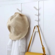 2 Pieces Adjustable Over Door Hanger Organizer, Stylish Door Hooks, Wall Mounted Utility Hooks, Plastic, Versatile Coat Organizer, Easy To Install Plastic Storage Hooks For Clothes, Bags And Accessories, White And Black, Versatile Bedroom And Home Organization Solution - Multicolor - View 3