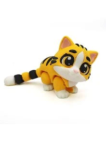 3D Printed Flexible Joint Tiger Statue Figurine, Home/Car Decor, Unique Desk Accessory, Creative Collectible Gift For Valentine's Day, Christmas, Halloween, Birthday - Multicolor - View 2