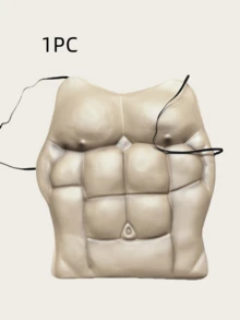 1pc Christmas Costume Party Prank EVA Fake Chest Muscle Belly, Unique Funny Macho Fake Muscle Block [Random Style, No Distinction]
