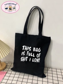 时尚简约风格字母印花男士帆布购物手提袋购物袋必备品旅行轻便带图案顶部提手袋购物袋男士手提包冬季储物袋返校沙滩包海滩情人节礼物单肩包度假包徒步旅行包周末包旅行必备品大包购物袋沙滩包大号春季学校用品